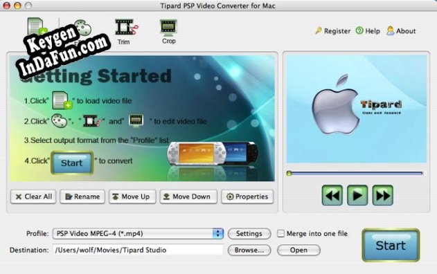 Tipard PSP Video Converter for Mac key generator