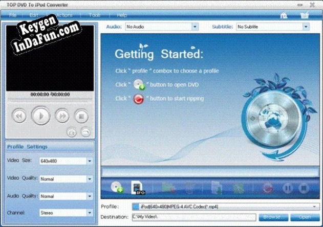 Free key for TOP DVD to iPod Converter
