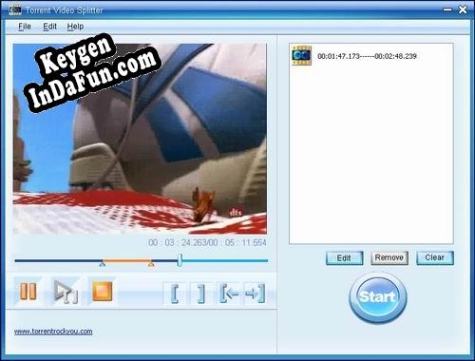 Key for Torrent MPEG VIdeo Splitter