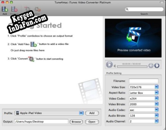 Tune4Mac iTunes Video Converter Platinum activation key