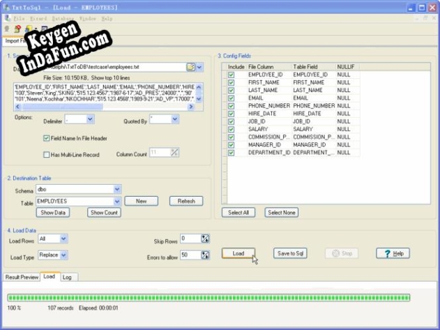 Registration key for the program TxtToSql