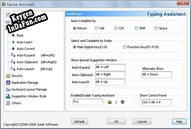 Activation key for Typing Assistant (English)
