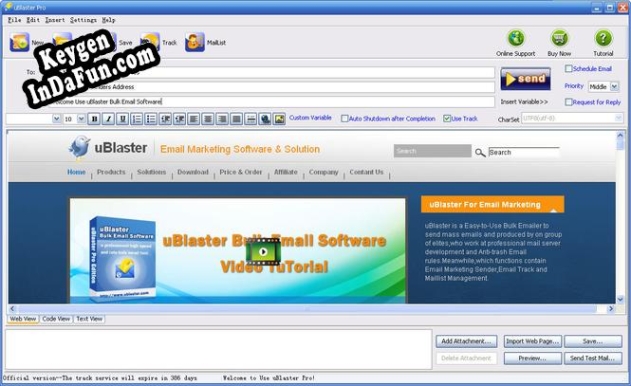 uBlaster Pro - bulk email software key generator