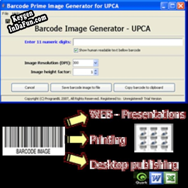 UPCA UPCE barcode prime image generator serial number generator