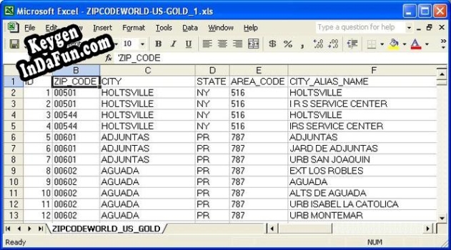 US ZIP Code Business Patterns Database serial number generator