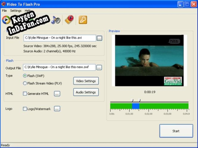 Registration key for the program Video to Flash Batch Converter