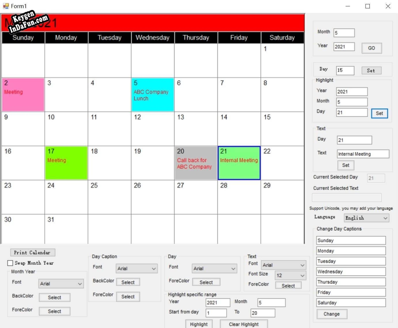 Key for VISCOM Calendar SDK ActiveX Control