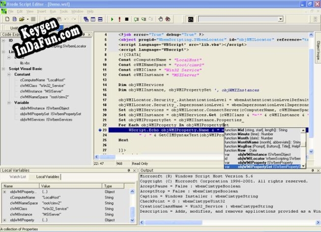 Registration key for the program Vrode Script Editor