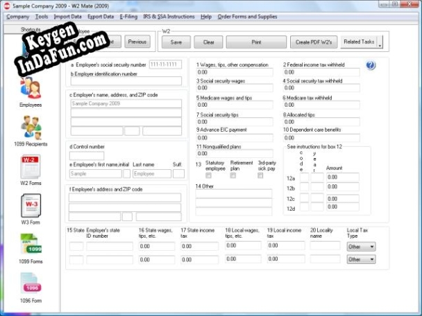 Free key for W2 Mate-W2 1099 Forms Software