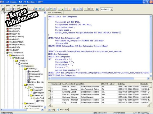 Key for Web DB Browser 2005(English)