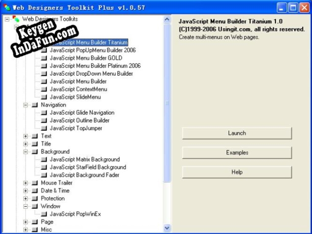 Web Designers Toolkit with Menu Ex activation key