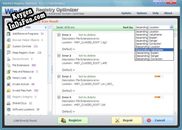 WinASO Registry Optimizer serial number generator