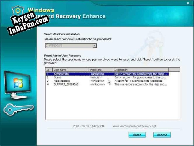 Windows Password Recovery Corporation serial number generator