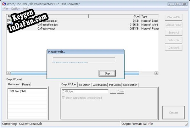 Registration key for the program Word Excel To Text Converter