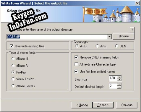 XLS (Excel) to DBF activation key