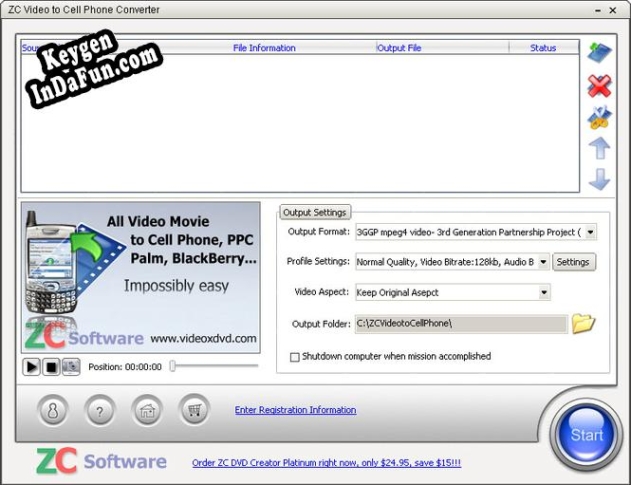 ZC Video to Cell Phone Converter key free