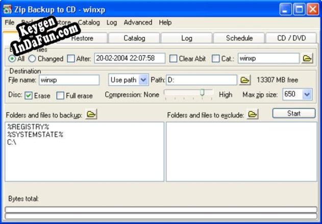 Activation key for Zip Backup to CD