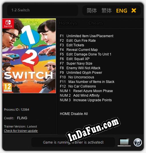 1-2-Switch: Cheats, Trainer +15 [FLiNG]