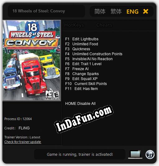 18 Wheels of Steel: Convoy: TRAINER AND CHEATS (V1.0.23)