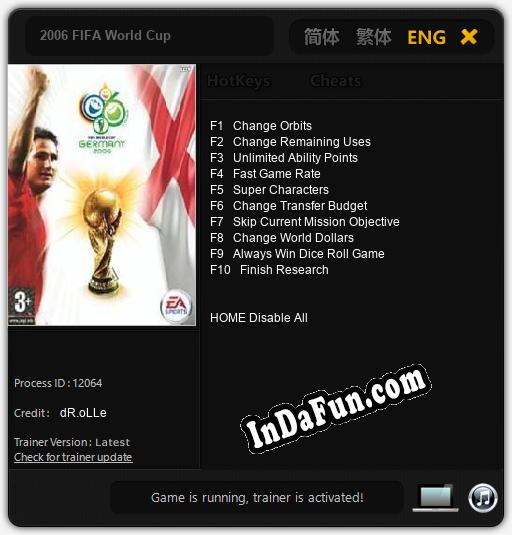 2006 FIFA World Cup: Trainer +10 [v1.4]