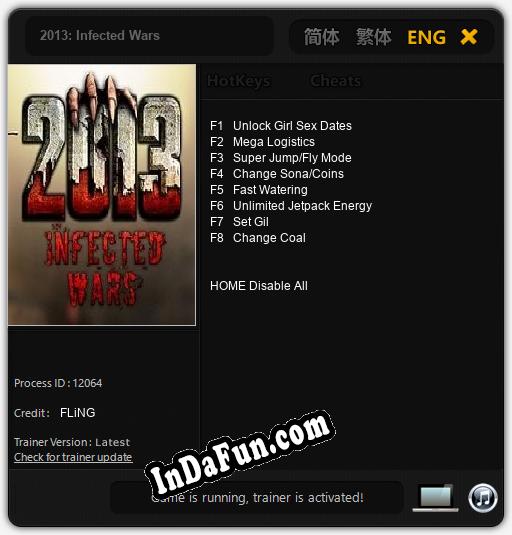 2013: Infected Wars: Trainer +8 [v1.7]