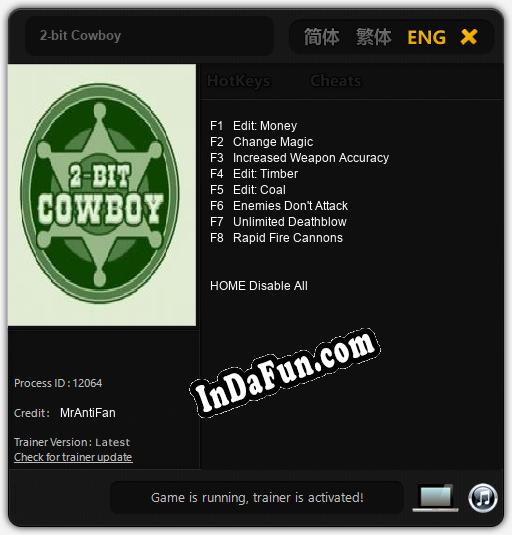 2-bit Cowboy: Trainer +8 [v1.7]