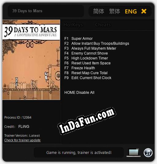 39 Days to Mars: Cheats, Trainer +9 [FLiNG]