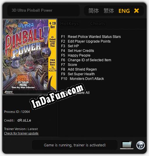 3D Ultra Pinball Power: Cheats, Trainer +10 [dR.oLLe]