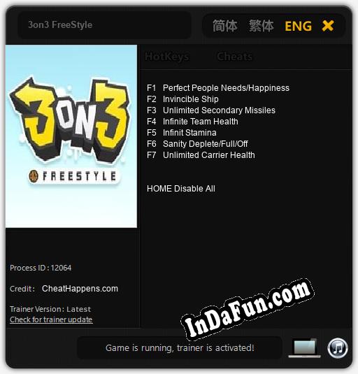 Trainer for 3on3 FreeStyle [v1.0.1]