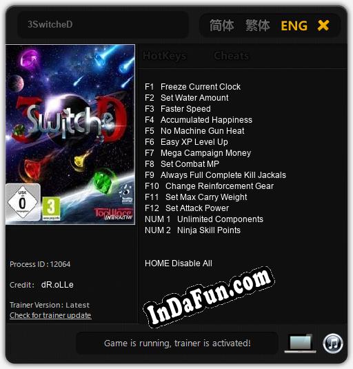 3SwitcheD: TRAINER AND CHEATS (V1.0.83)
