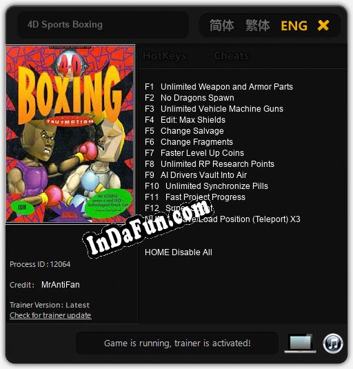 4D Sports Boxing: Cheats, Trainer +13 [MrAntiFan]