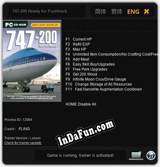 747-200 Ready for Pushback: Trainer +11 [v1.1]