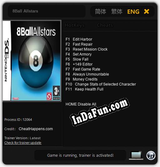 8Ball Allstars: Cheats, Trainer +11 [CheatHappens.com]