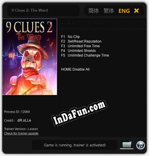 9 Clues 2: The Ward: Trainer +5 [v1.8]