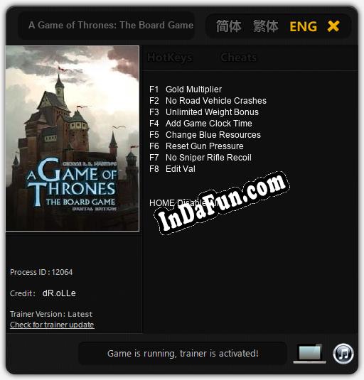 Trainer for A Game of Thrones: The Board Game Digital Edition [v1.0.1]