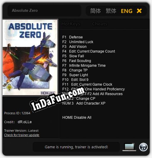 Absolute Zero: Cheats, Trainer +15 [dR.oLLe]