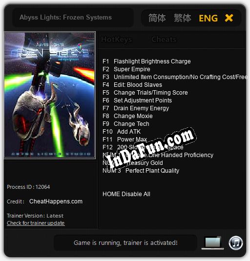 Abyss Lights: Frozen Systems: TRAINER AND CHEATS (V1.0.82)