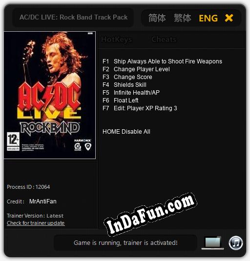 AC/DC LIVE: Rock Band Track Pack: Trainer +7 [v1.7]