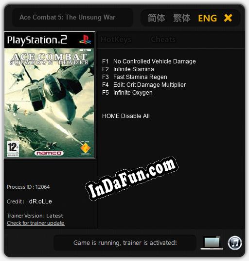 Ace Combat 5: The Unsung War: Cheats, Trainer +5 [dR.oLLe]