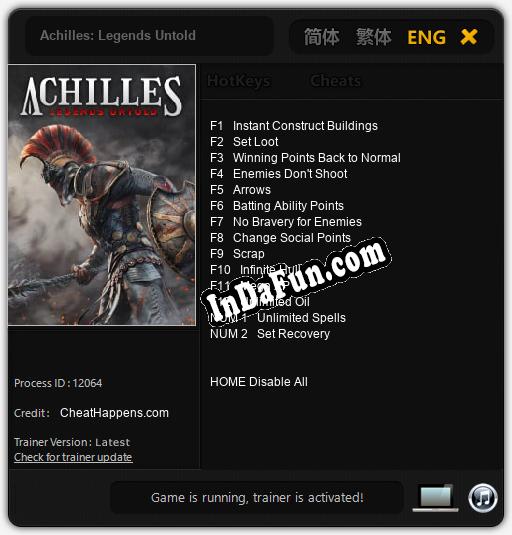 Trainer for Achilles: Legends Untold [v1.0.5]