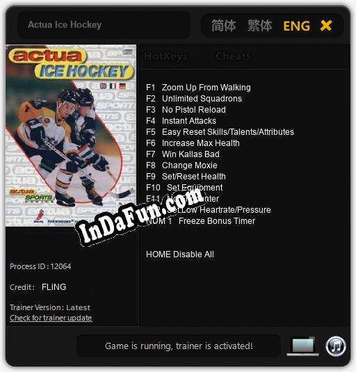 Actua Ice Hockey: TRAINER AND CHEATS (V1.0.98)