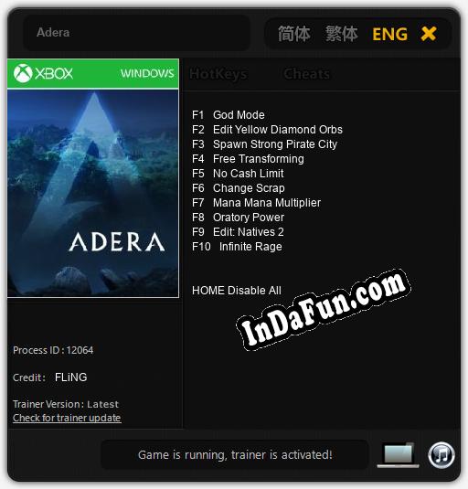 Adera: Cheats, Trainer +10 [FLiNG]