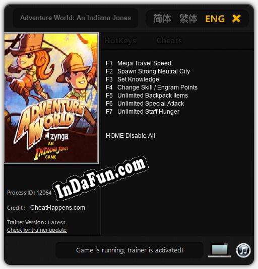 Adventure World: An Indiana Jones Game: Cheats, Trainer +7 [CheatHappens.com]