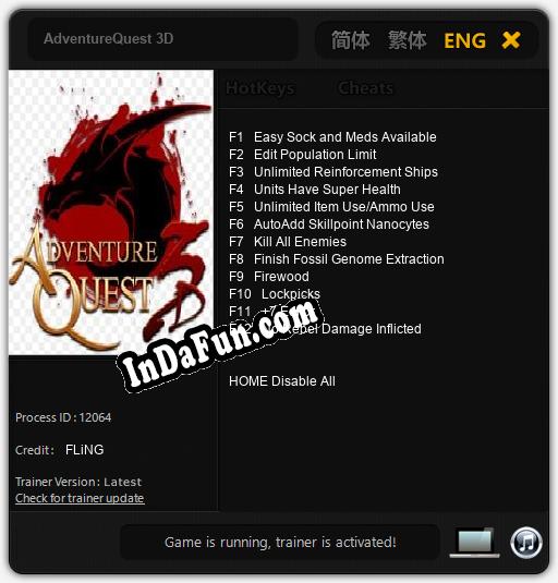 AdventureQuest 3D: Trainer +12 [v1.6]