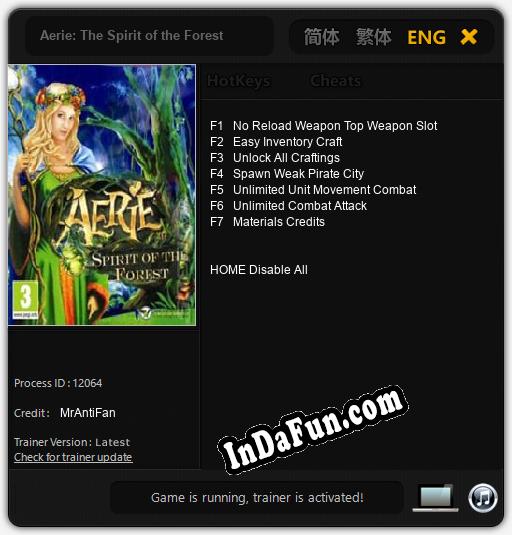 Aerie: The Spirit of the Forest: Trainer +7 [v1.7]