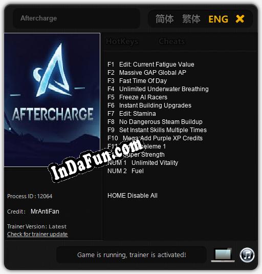 Aftercharge: Cheats, Trainer +14 [MrAntiFan]