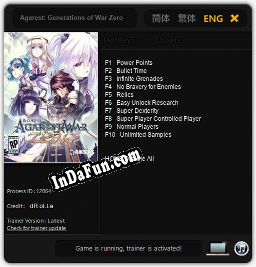 Agarest: Generations of War Zero: Cheats, Trainer +10 [dR.oLLe]