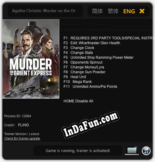 Agatha Christie: Murder on the Orient Express: Trainer +11 [v1.4]