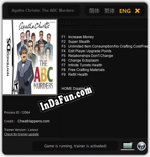 Agatha Christie: The ABC Murders (2009): TRAINER AND CHEATS (V1.0.70)