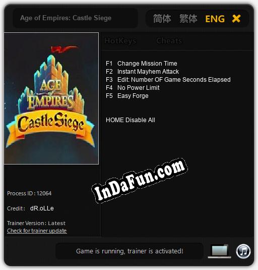 Age of Empires: Castle Siege: Trainer +5 [v1.8]